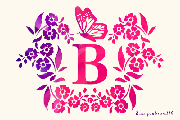 Flower Butterfly Monogram Font: Ornate Details for Bold Designs